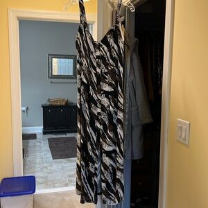 Spaghetti strap button down casual summer dress.